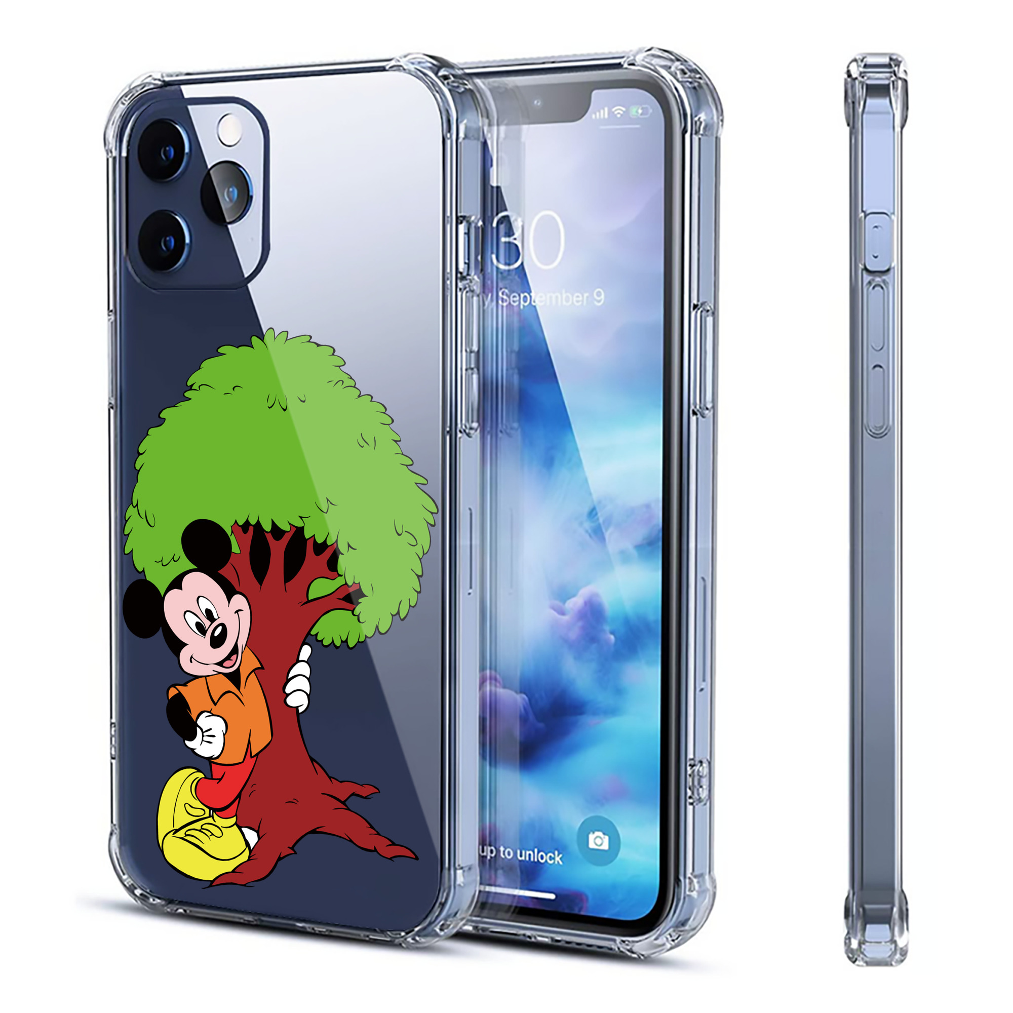 （画像用） ミッキーマウス Mickey Mouse 【iPhone 12シリーズ対応】透明スマホケース（クリアソフトケース）